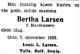 Dødsannonse Bertha Larsen