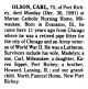 Obit Carl Alfred Olson